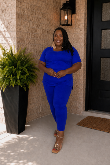 Comfy & Chill 2 Piece Legging Set-Bright Blue